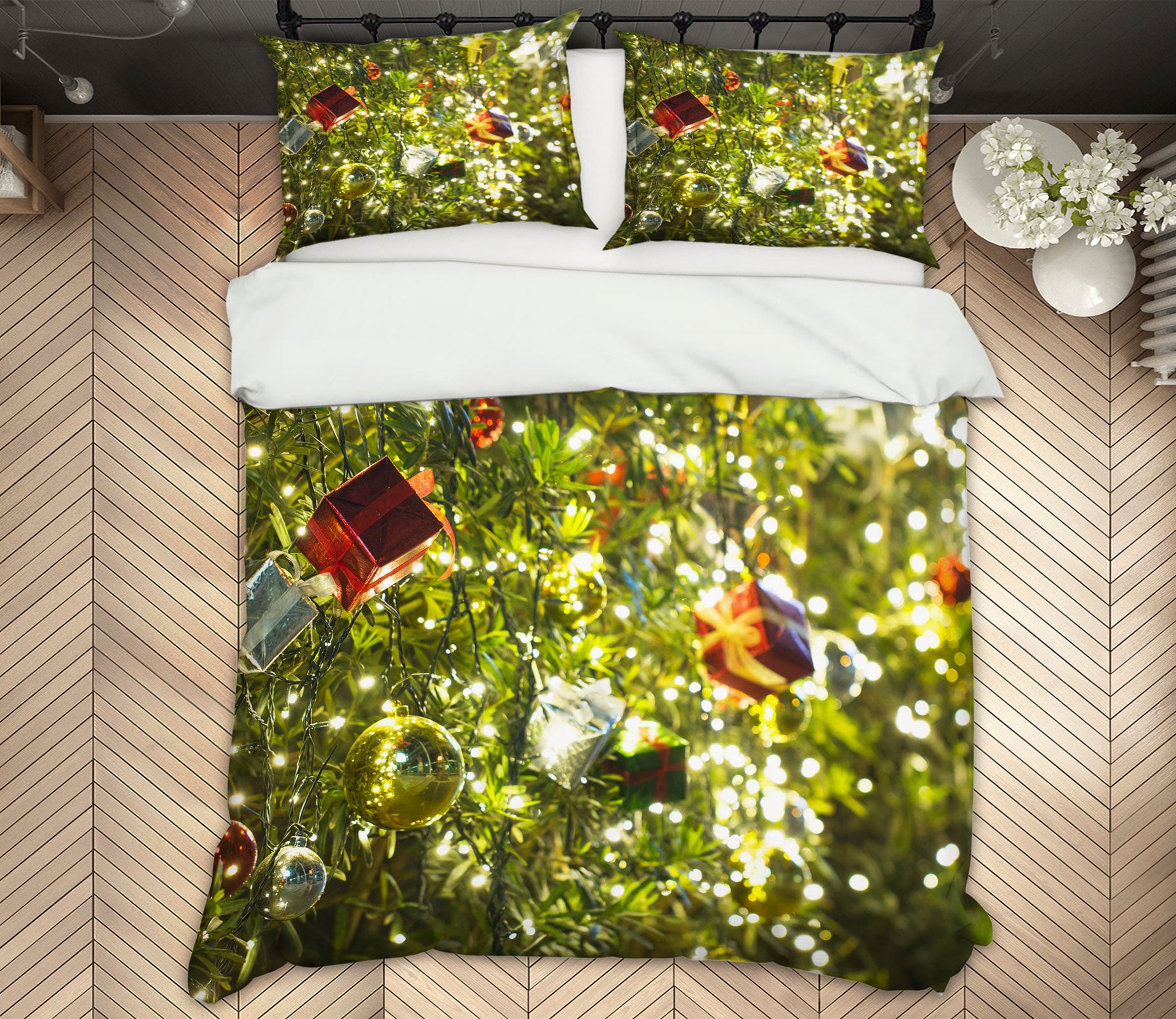 3D String Lights Gift Pendant 52158 Christmas Quilt Duvet Cover Xmas Bed Pillowcases