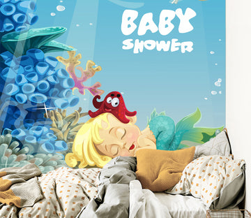 3D Blue Sea Octopus 1655 Wall Murals