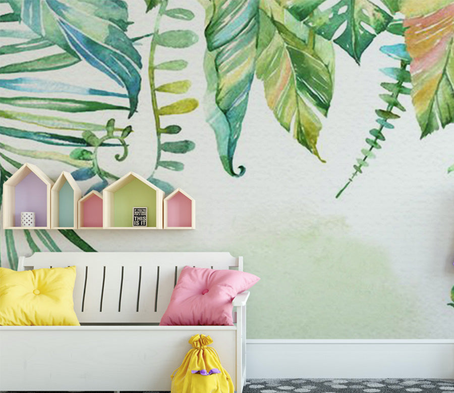 3D Green Leaf WG084 Wall Murals
