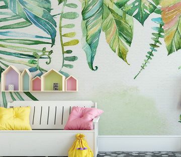 3D Green Leaf WG084 Wall Murals