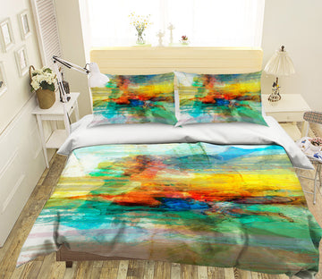 3D Abstract Yellow Pattern 1034 Michael Tienhaara Bedding Bed Pillowcases Quilt