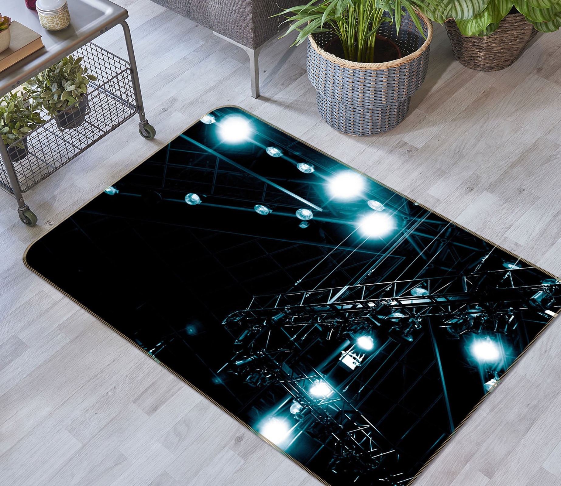 3D Dark Night 1011 Noirblanc777 Rug Non Slip Rug Mat