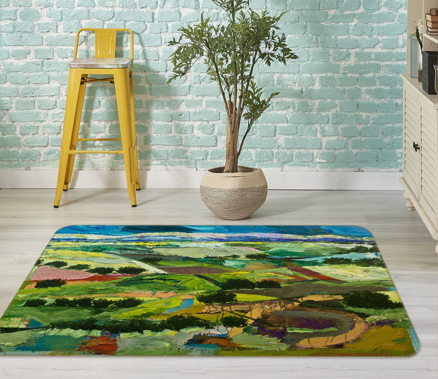 3D Painted Valley 1053 Allan P. Friedlander Rug Non Slip Rug Mat