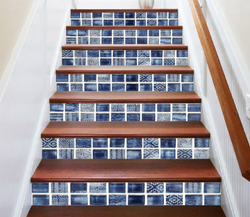 3D Blue Crystal 559 Marble Tile Texture Stair Risers Wallpaper AJ Wallpaper 