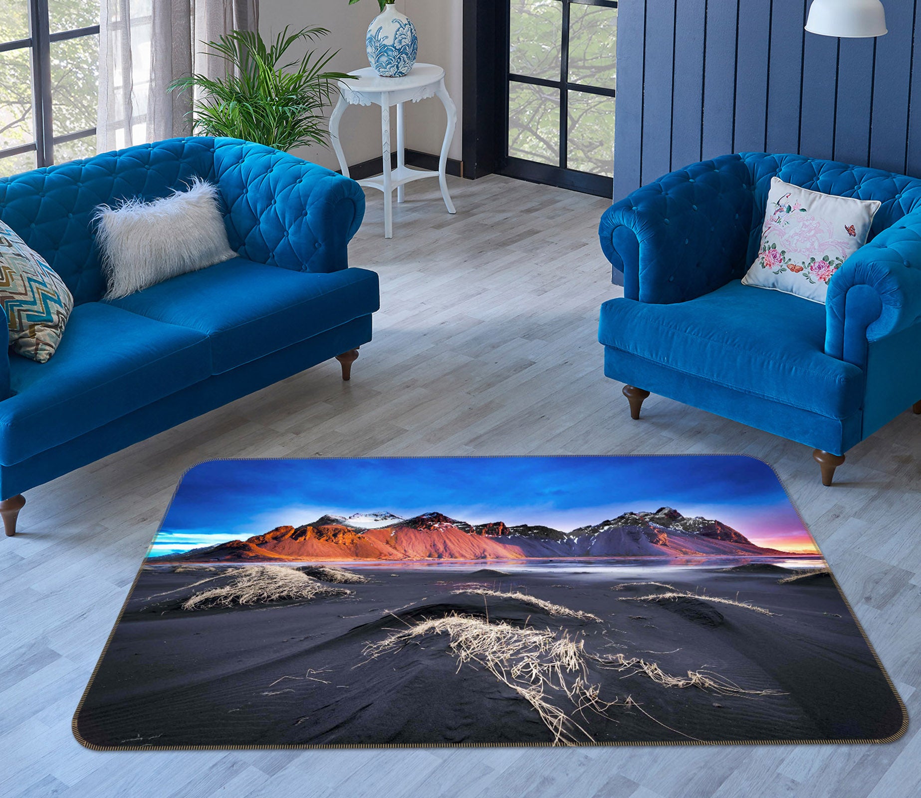 3D Valley At Dusk 1165 Marco Carmassi Rug Non Slip Rug Mat