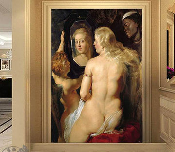 3D Woman Mirror WG033 Wall Murals