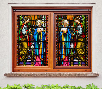 3D Faith Prayer 137 Window Film Print Sticker Cling Stained Glass UV Block