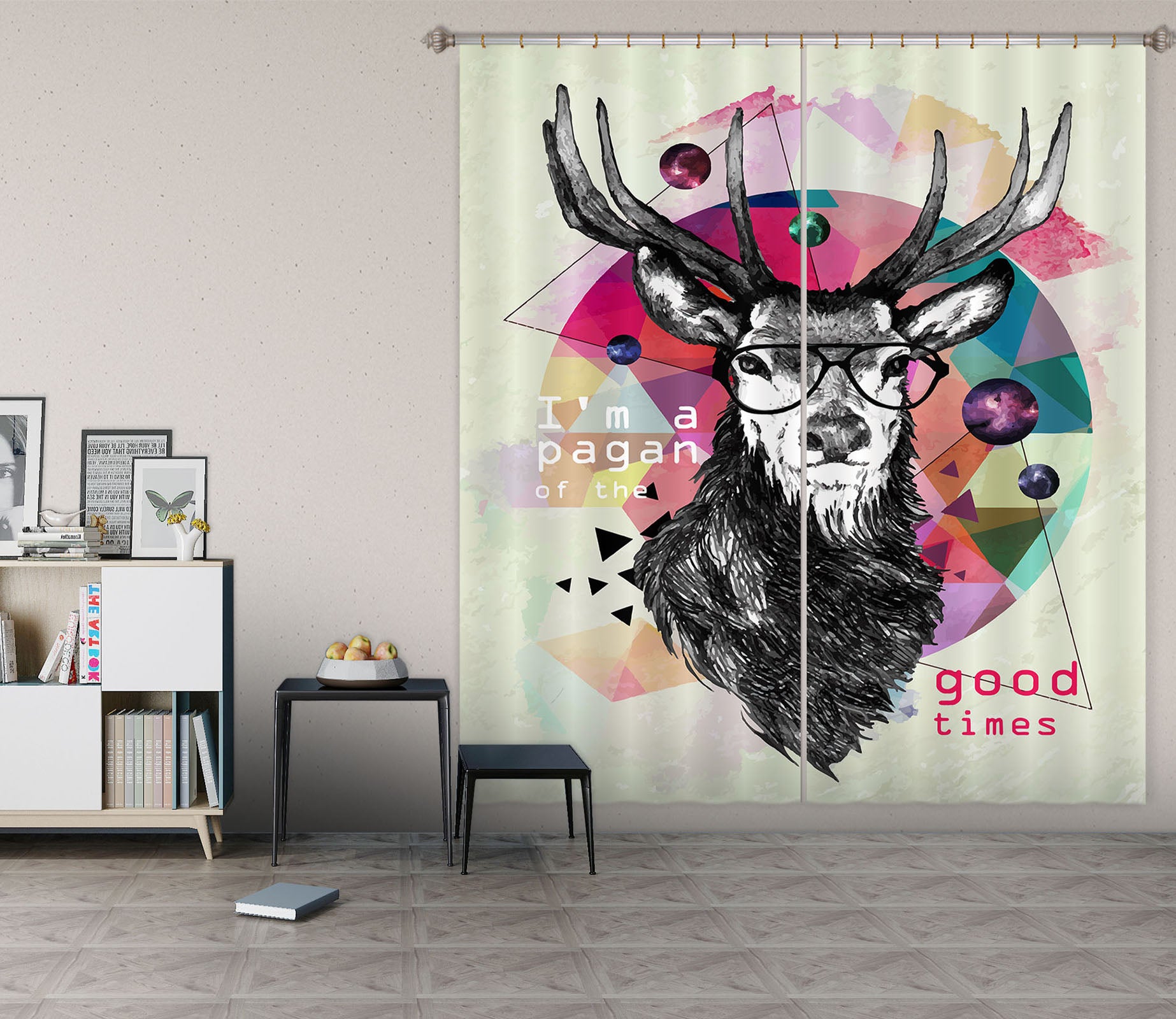 3D Sheep Glasses 766 Curtains Drapes