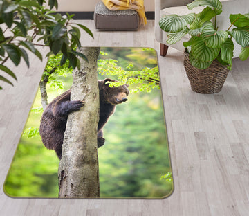 3D Bear Climbing Tree 201 Animal Non Slip Rug Mat
