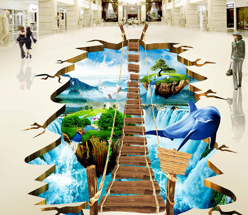 3D Water Garden 139 Floor Mural  Self-Adhesive Sticker Bathroom Non-slip Waterproof Flooring Murals