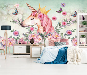 3D Cute Unicorn 1617 Wall Murals