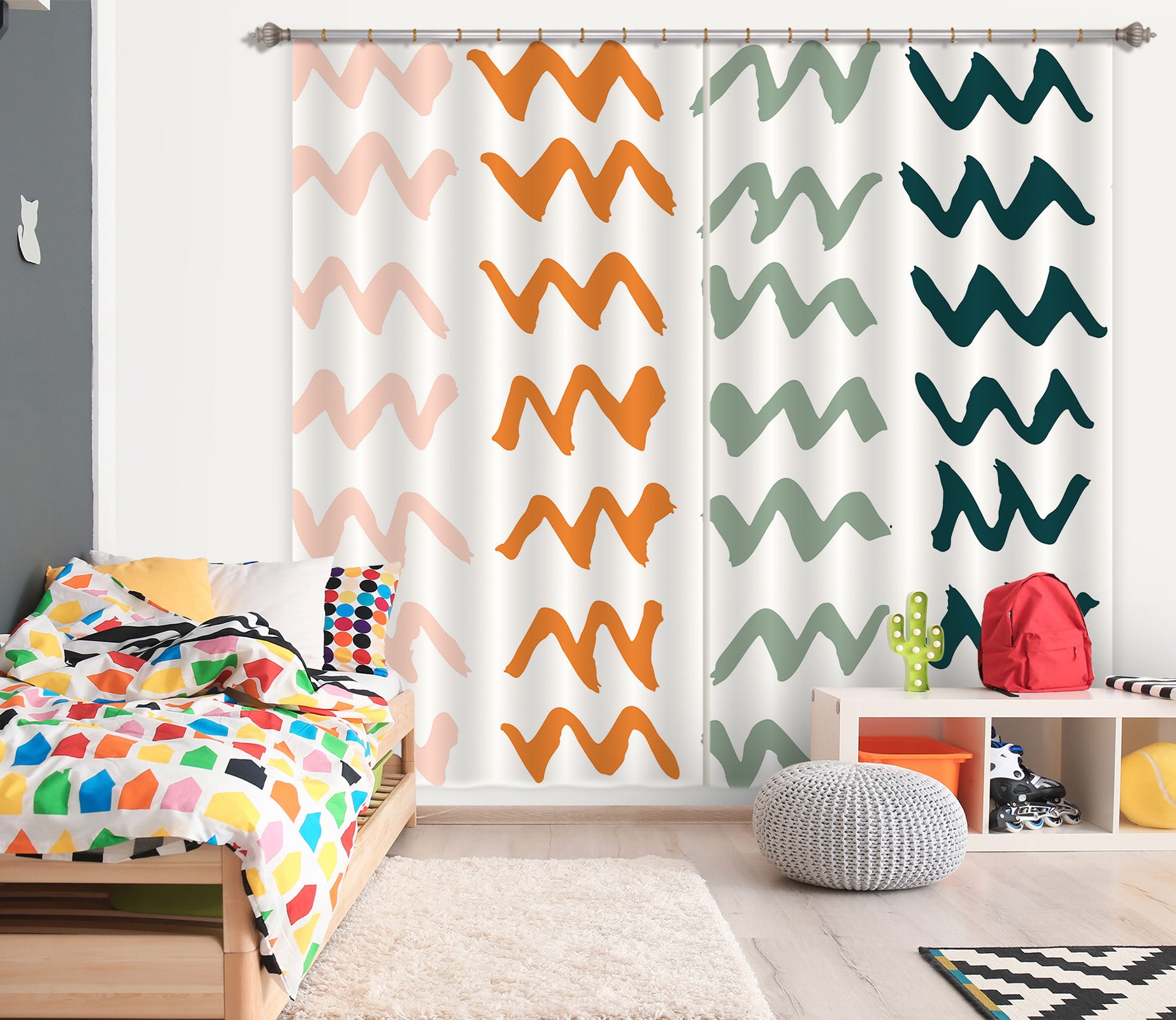 3D Colored Curve 111114 Kashmira Jayaprakash Curtain Curtains Drapes