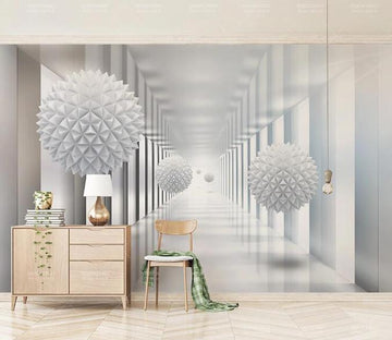 3D White Ball 231 Wall Murals Wallpaper AJ Wallpaper 2 