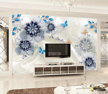 3D Diamond Flower WC02 Wall Murals Wallpaper AJ Wallpaper 2 