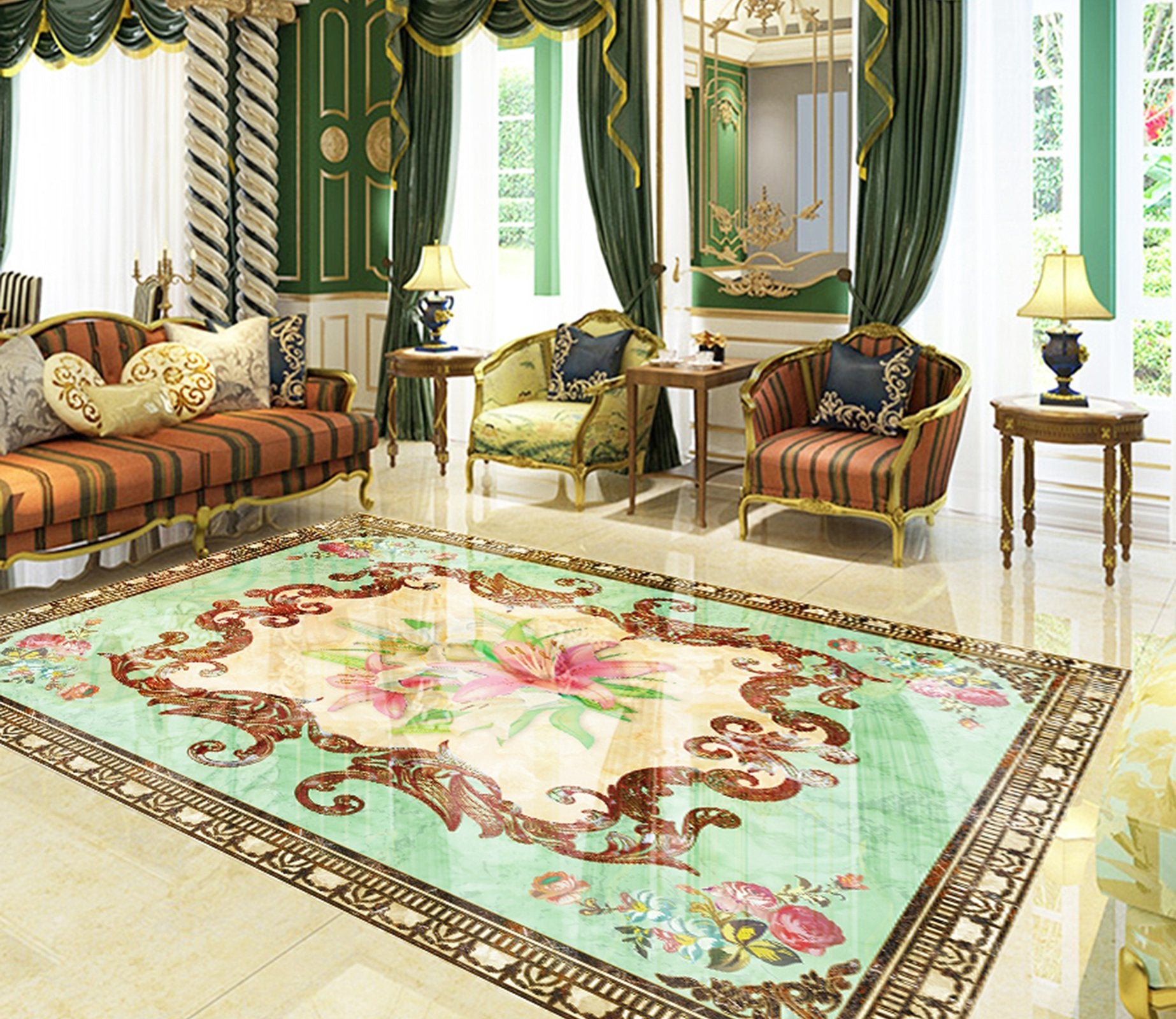 3D Beautiful Flowers WG676 Floor Mural Wallpaper AJ Wallpaper 2 
