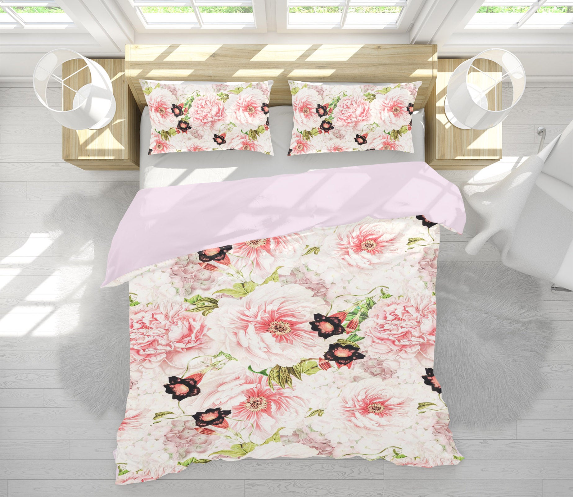 3D Pink Trumpet Flower 134 Uta Naumann Bedding Bed Pillowcases Quilt