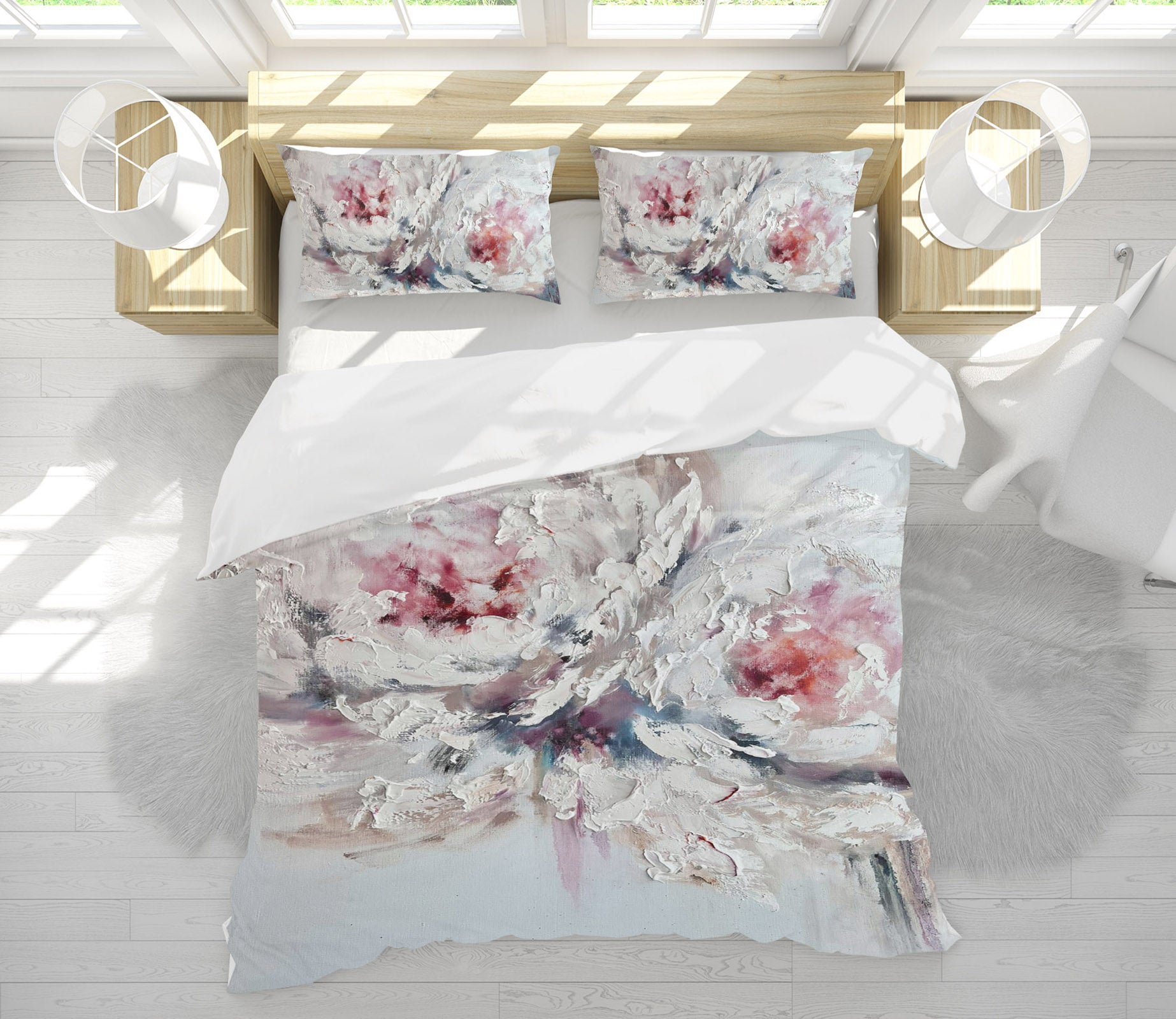 3D White Art Flower 548 Skromova Marina Bedding Bed Pillowcases Quilt