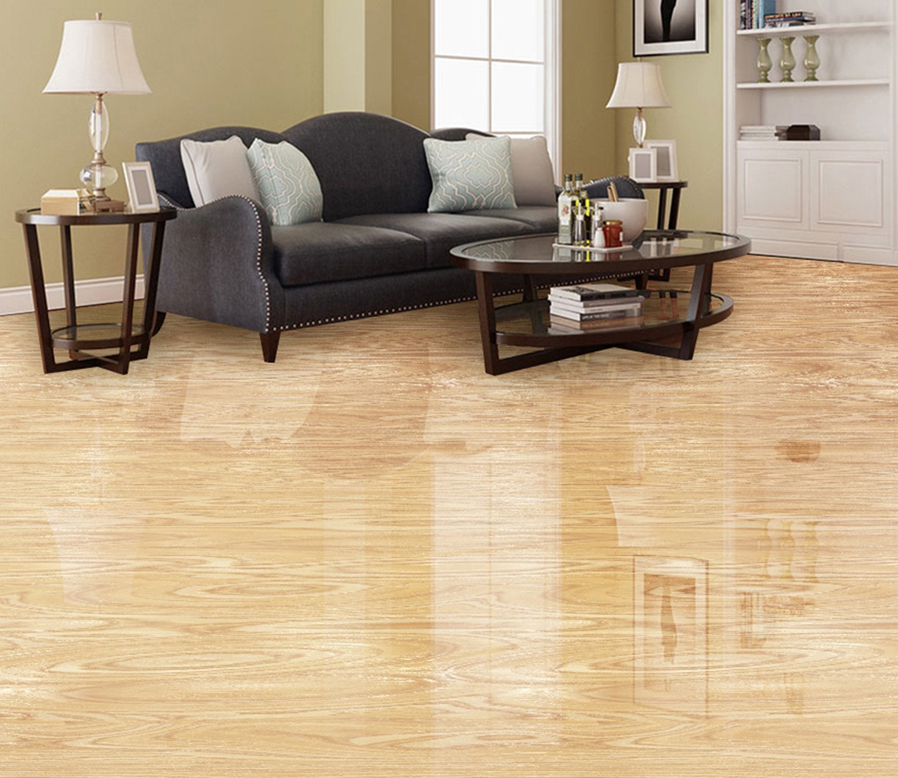 3D Yellow Stripe WG674 Floor Mural Wallpaper AJ Wallpaper 2 