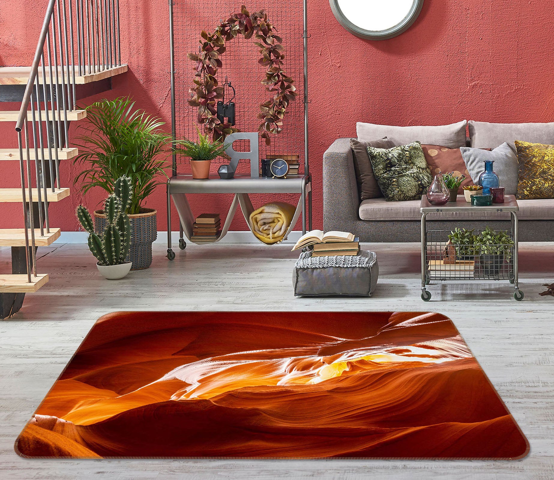 3D Red Magma 1164 Marco Carmassi Rug Non Slip Rug Mat