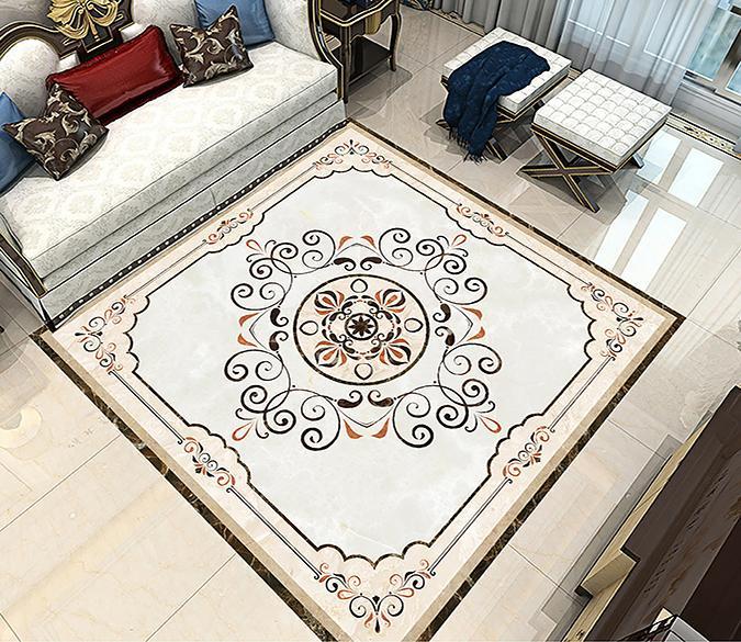 3D Black Pattern WG236 Floor Mural Wallpaper AJ Wallpaper 2 