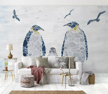 3D Penguin Seagull WC2366 Wall Murals