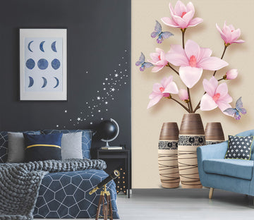 3D Pink Flowers 1853 Wall Murals