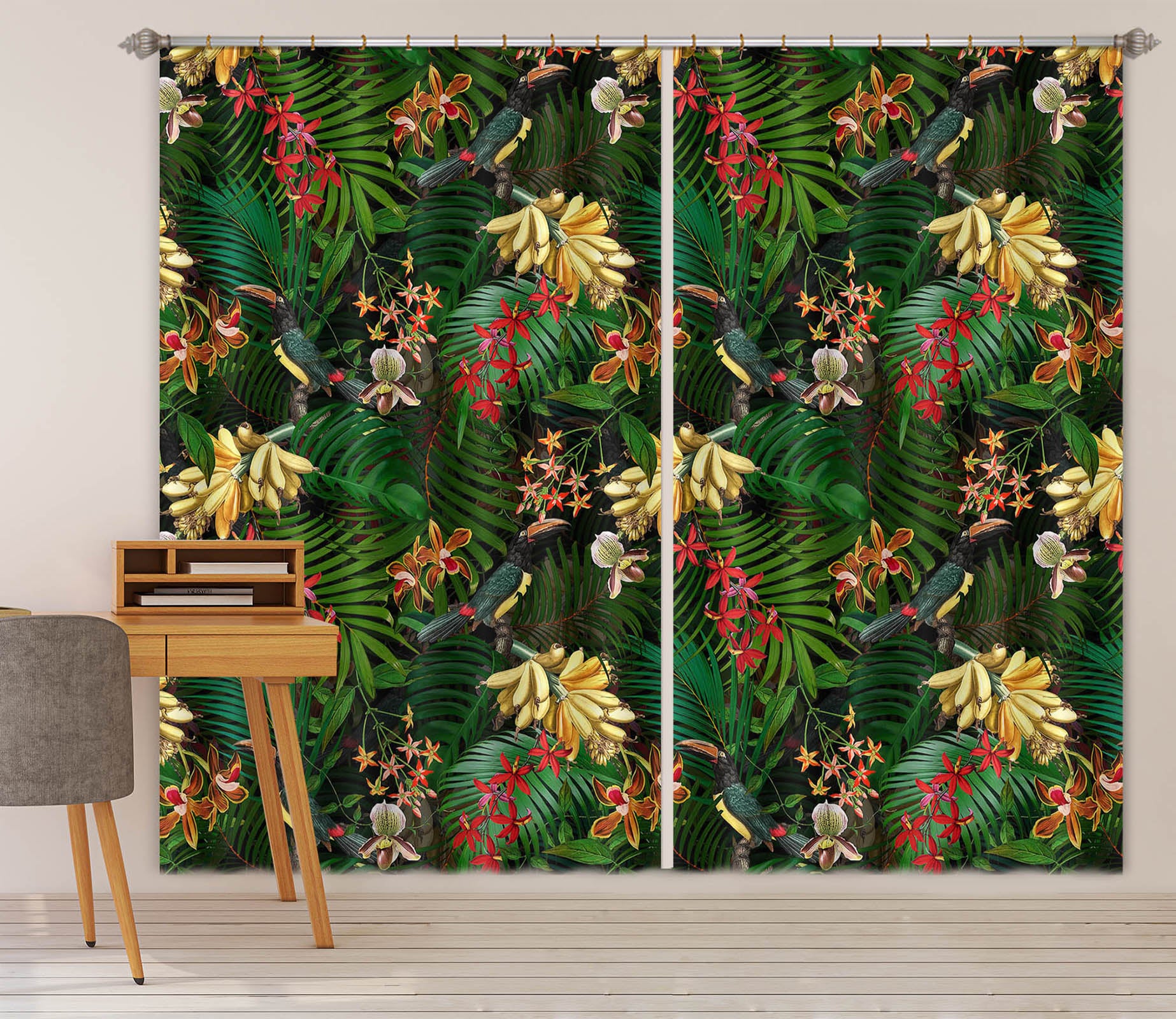3D Painted Chrysanthemum 158 Uta Naumann Curtain Curtains Drapes