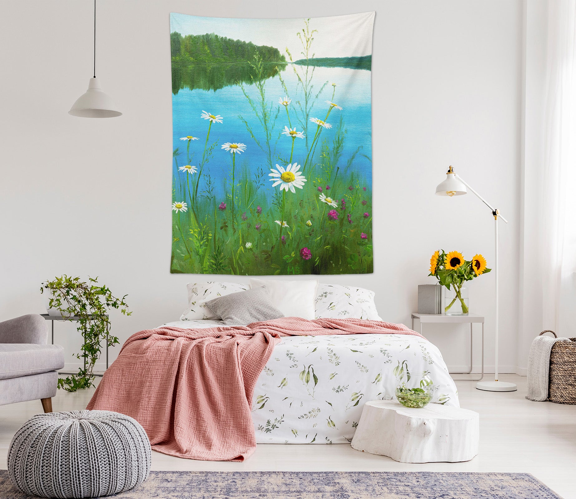 3D Daisy Lake 5287 Marina Zotova Tapestry Hanging Cloth Hang