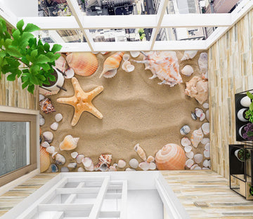 3D Happy Beach Paradise 383 Floor Mural  Wallpaper Murals Rug & Mat Print Epoxy waterproof bath floor