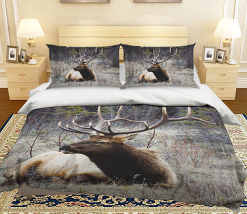 3D Antelope Grass 049 Bed Pillowcases Quilt