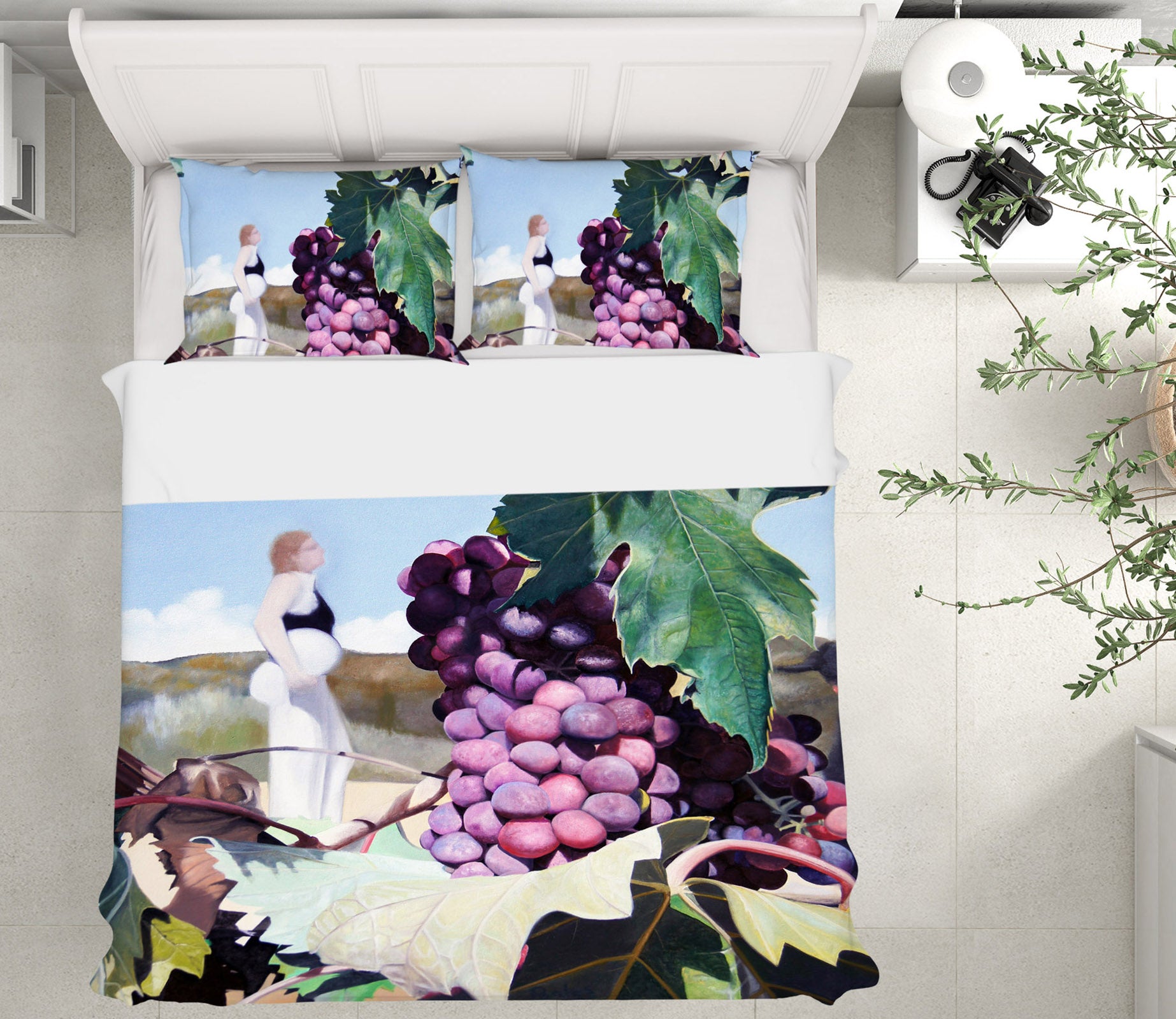 3D Purple Grapes 11069 Matthew Holden Bates Bedding Bed Pillowcases Quilt