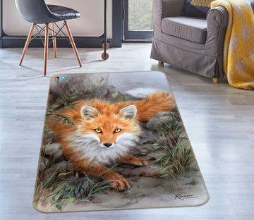 3D Orange Fox 5672 Kayomi Harai Rug Non Slip Rug Mat