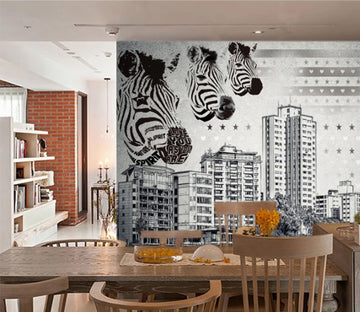 3D Zebra Phone Booth WC256 Wall Murals