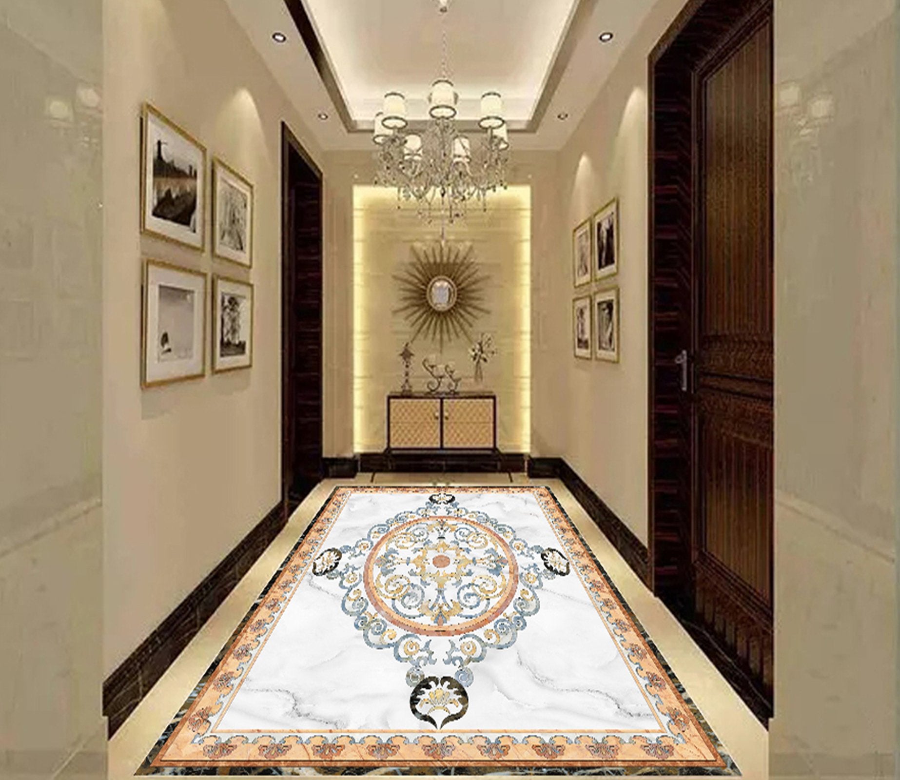3D Round Pattern WG760 Floor Mural Wallpaper AJ Wallpaper 2 