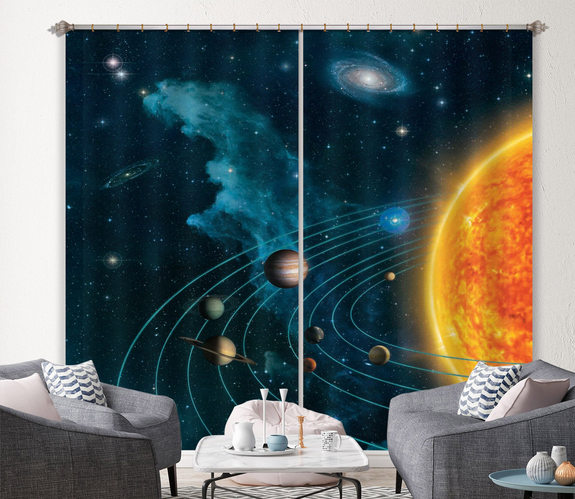 3D Solar System 074 Vincent Hie Curtain Curtains Drapes