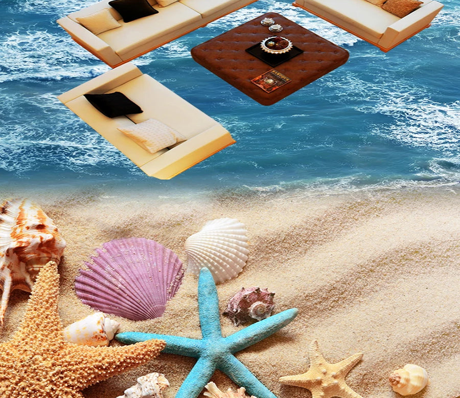 3D Beach Shells 572 Floor Mural  Wallpaper Murals Rug & Mat Print Epoxy waterproof bath floor