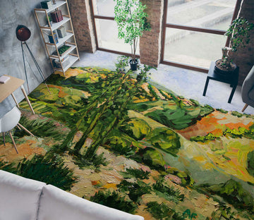 3D Hillside Meadow Trees 9675 Allan P. Friedlander Floor Mural  Wallpaper Murals Self-Adhesive Removable Print Epoxy