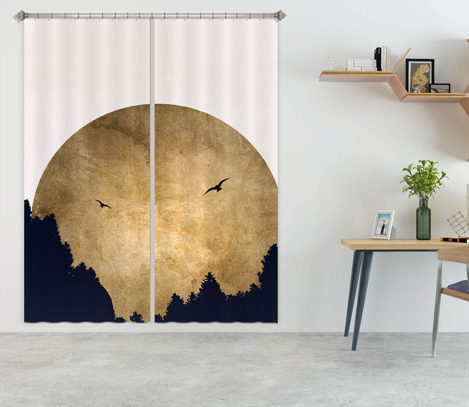 3D Black Forest 1132 Boris Draschoff Curtain Curtains Drapes