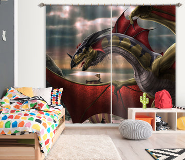 3D Dragon Wings 5064 Tom Wood Curtain Curtains Drapes