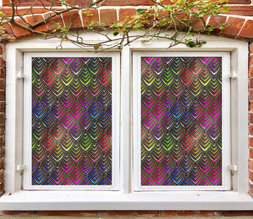 3D Color Rhombus 090 Window Film Print Sticker Cling Stained Glass UV Block