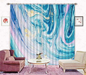 3D Graffiti Abstract Light Green 88 Curtains Drapes Curtains AJ Creativity Home 
