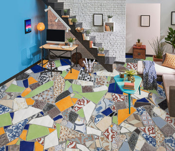 3D Colored Irregular Stones 326 Floor Mural