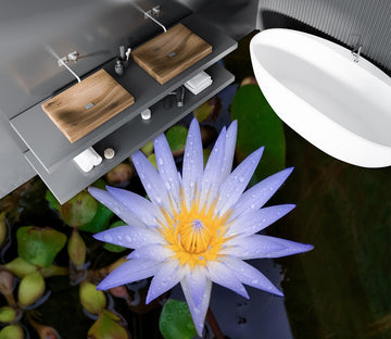 3D Light Purple Water Lily 504 Floor Mural  Wallpaper Murals Rug & Mat Print Epoxy waterproof bath floor