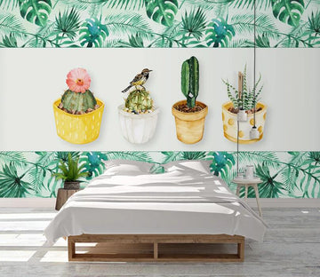 3D Four Pots Of Cacti 1078 Wall Murals