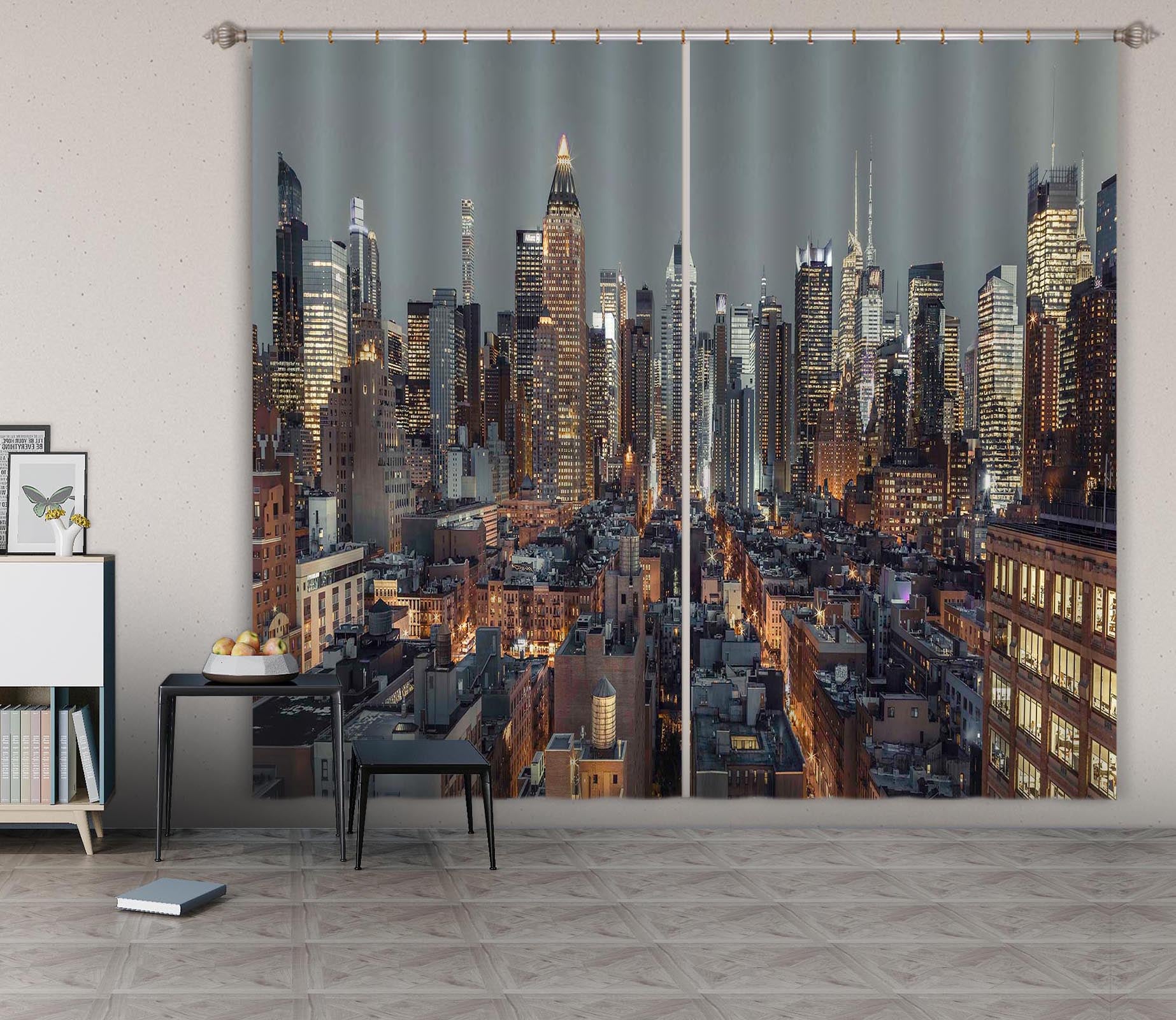 3D Night Lights 013 Assaf Frank Curtain Curtains Drapes