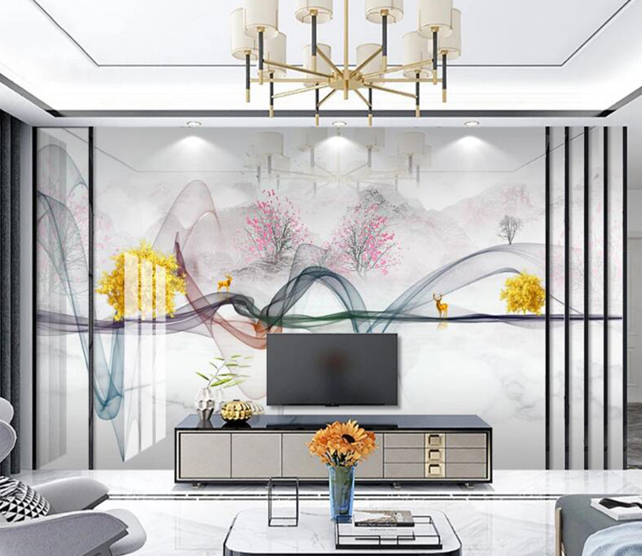 3D Ribbon Flying 277 Wall Murals