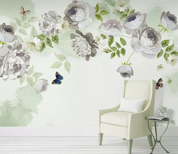 3D Flower Butterfly WC45 Wall Murals Wallpaper AJ Wallpaper 2 