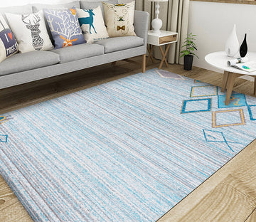 3D Light Blue Diamond WG058 Non Slip Rug Mat Mat AJ Creativity Home 