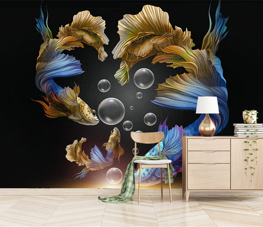 3D Fish Bubble WG238 Wall Murals