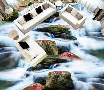 3D Majestic Waterfall 050 Floor Mural  Self-Adhesive Sticker Bathroom Non-slip Waterproof Flooring Murals